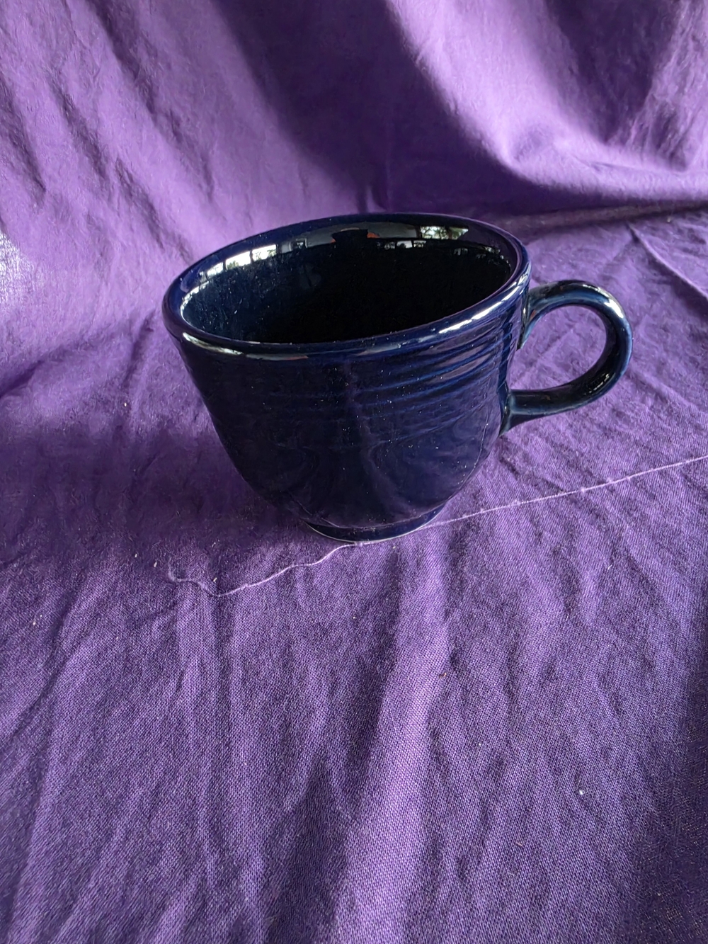 Vintage Fiesta Coffee/Tea Cup, Cobalt, C Ring Handle